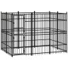 vidaXL Outdoor Dog Kennel Steel 59.5 ftÂ¬â‰¤