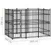 vidaXL Outdoor Dog Kennel Steel 59.5 ftÂ¬â‰¤