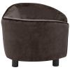 vidaXL Dog Sofa Brown 27.2"x19.3"x15.7" Plush