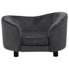 vidaXL Dog Sofa Dark Gray 27.2"x19.3"x15.7" Plush