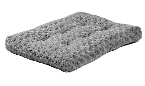 Dog Plush Bed Comfortable Crate Bed Washable Bed Kennel Pad Fit for Pet Cage (Color: Gray, size: M)