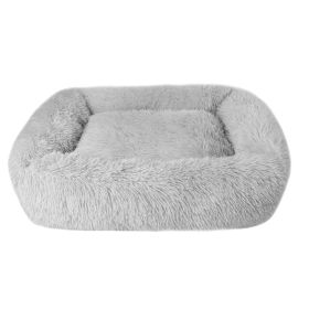 Soft Plush Orthopedic Pet Bed Slepping Mat Cushion for Small Large Dog Cat (Color: Gray, size: M ( 26 x 22 x 7 in ))
