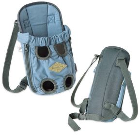 Touchdog 'Wiggle-Sack' Fashion Designer Front and Backpack Dog Carrier (Color: Blue, size: small)