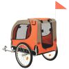 vidaXL Dog Bike Trailer Orange and Gray